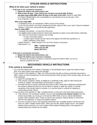Form 735-6927 Stolen Vehicle Notification - Oregon, Page 2