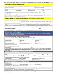 Early Intervention/Early Childhood Special Education (Ei/Ecse) Referral Form - Oregon