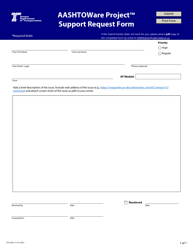 Form 734-5329 &quot;Aashtoware Project Support Request Form&quot; - Oregon
