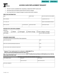 Document preview: Form 731-0501 Access Card Replacement Request - Oregon