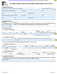 Form 734-5124 5307 Mass Transit Vehicle Replacement Discretionary Application - Oregon