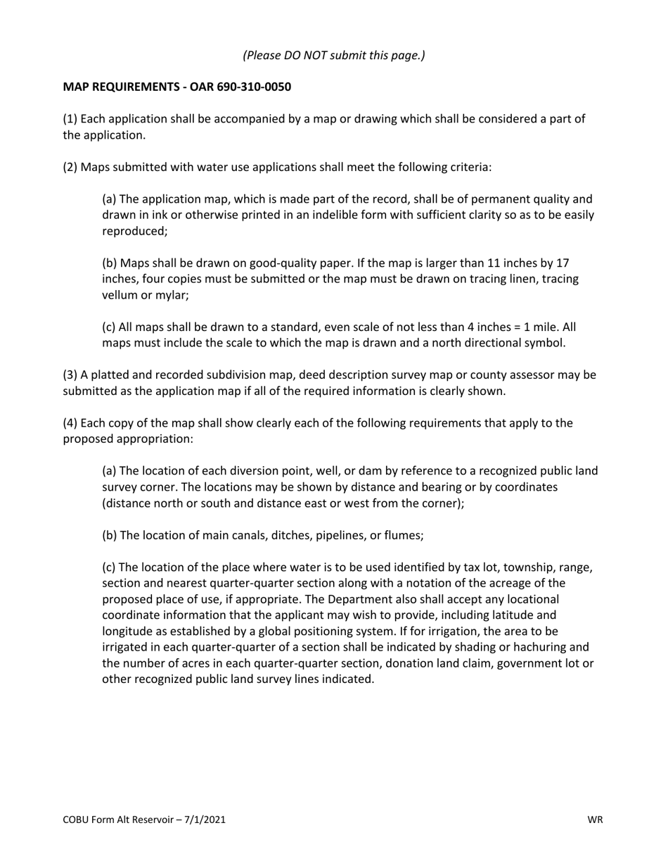 Claims of Beneficial Use for Reservoirs Storing Less Than 9.2 Acre-Feet Permitted Under Ors 537.409 - Oregon, Page 3
