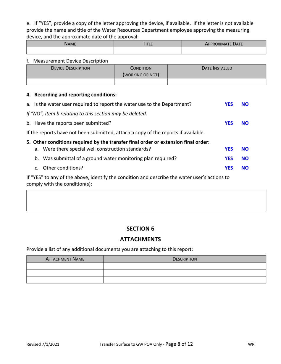 Claim of Beneficial Use for Transfer Surface to Groundwater Poa - Oregon, Page 8