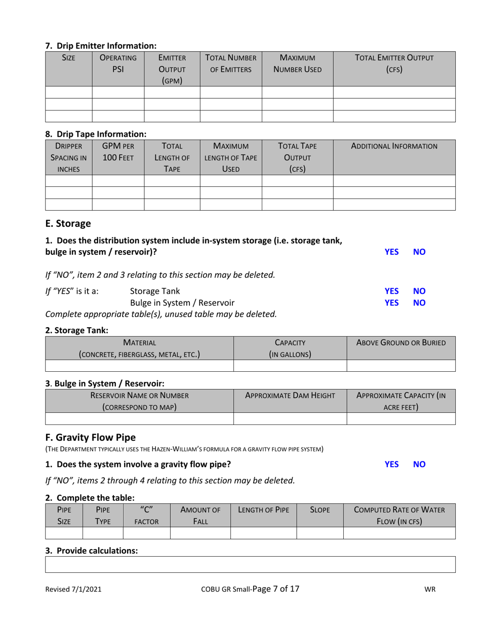 Claims of Beneficial Use for Groundwater Permits Claiming 0.1 Cfs or Less - Oregon, Page 7