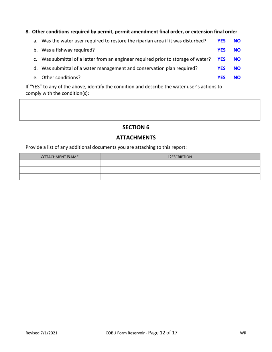Claims of Beneficial Use for Reservoir Permits by Cwres (Not Self-certified) - Oregon, Page 12