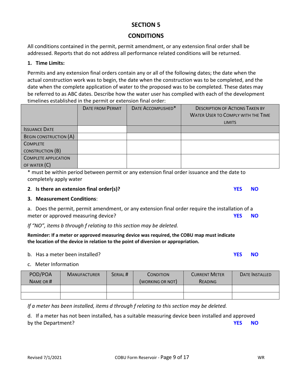 Claims of Beneficial Use for Reservoir Permits by Cwres (Not Self-certified) - Oregon, Page 9