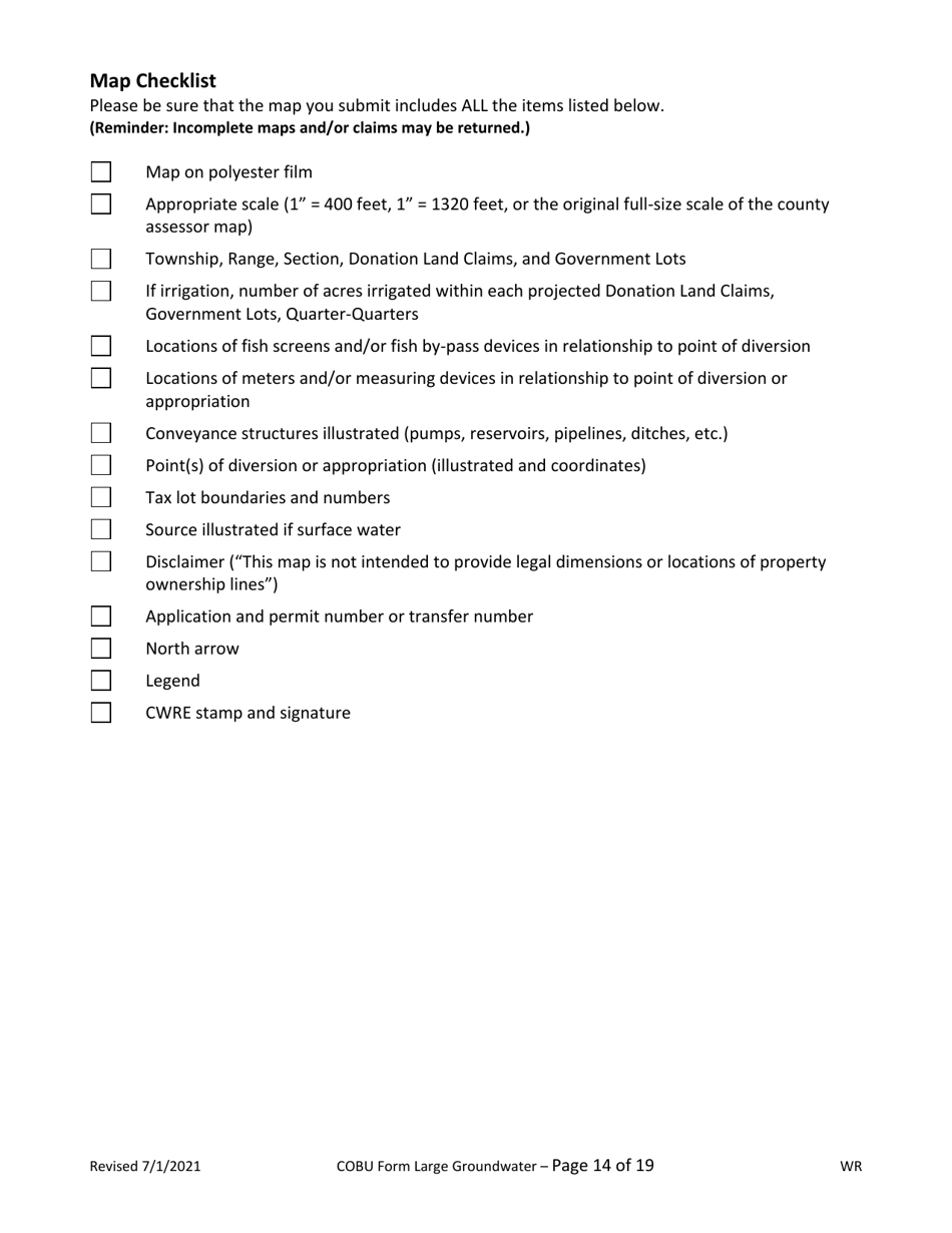 Claims of Beneficial Use for Groundwater Permits (Claiming More Than 0.1 Cfs) - Oregon, Page 14