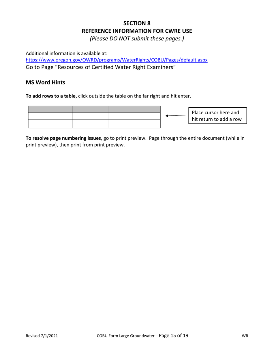 Claims of Beneficial Use for Groundwater Permits (Claiming More Than 0.1 Cfs) - Oregon, Page 15