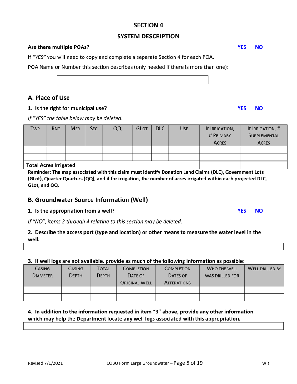 Claims of Beneficial Use for Groundwater Permits (Claiming More Than 0.1 Cfs) - Oregon, Page 5