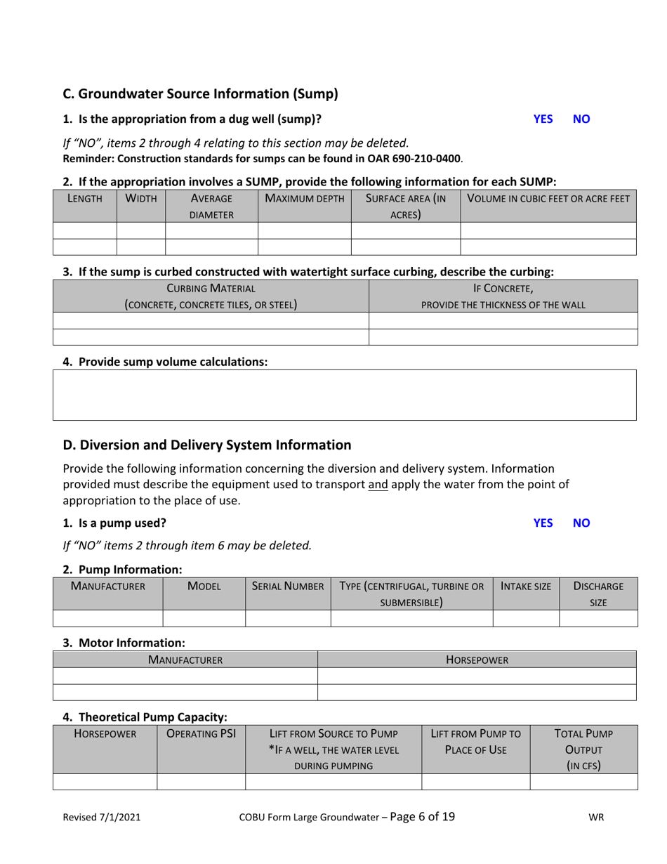 Claims of Beneficial Use for Groundwater Permits (Claiming More Than 0.1 Cfs) - Oregon, Page 6
