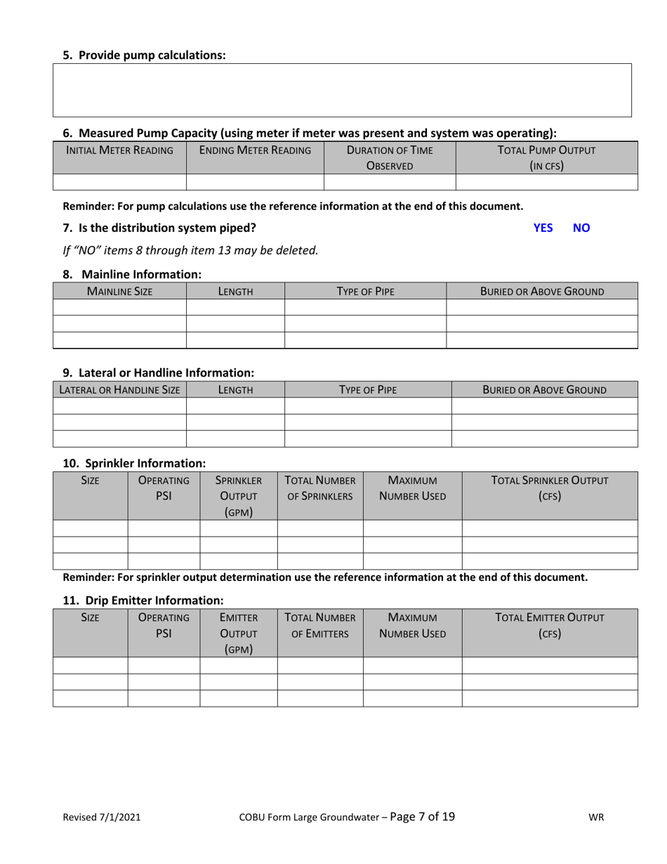 Claims of Beneficial Use for Groundwater Permits (Claiming More Than 0.1 Cfs) - Oregon, Page 7