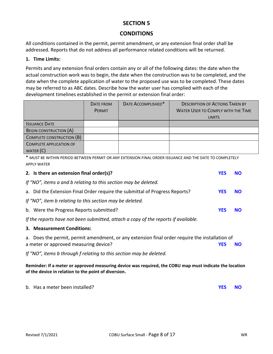 Claims of Beneficial Use for Surface Water Permits Claiming 0.1 Cfs or Less - Oregon, Page 8