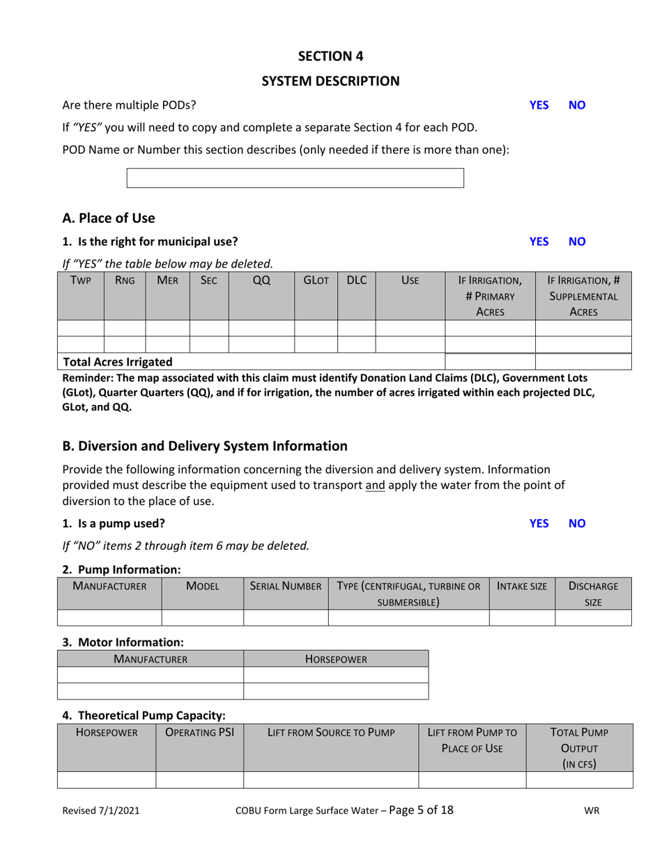 Claims of Beneficial Use for Surface Water Permits Claiming More Than 0.1 Cfs - Oregon, Page 5