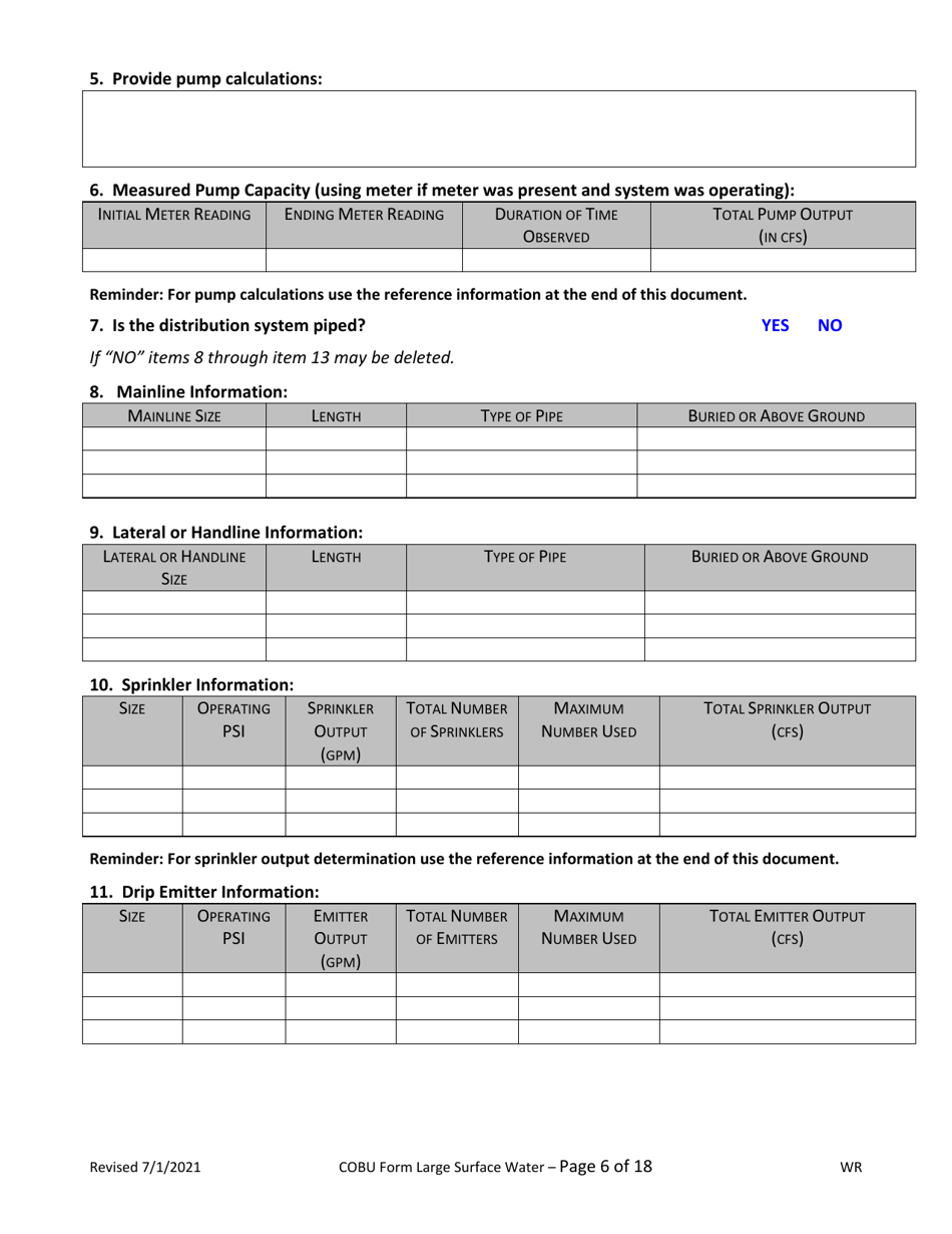 Claims of Beneficial Use for Surface Water Permits Claiming More Than 0.1 Cfs - Oregon, Page 6