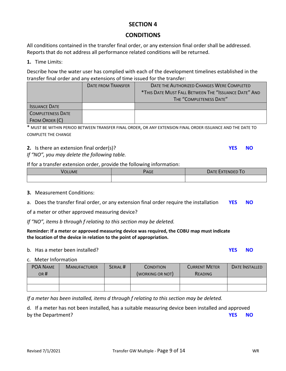 Claims of Beneficial Use for Transfer With Multiple Changes - Groundwater - Oregon, Page 9