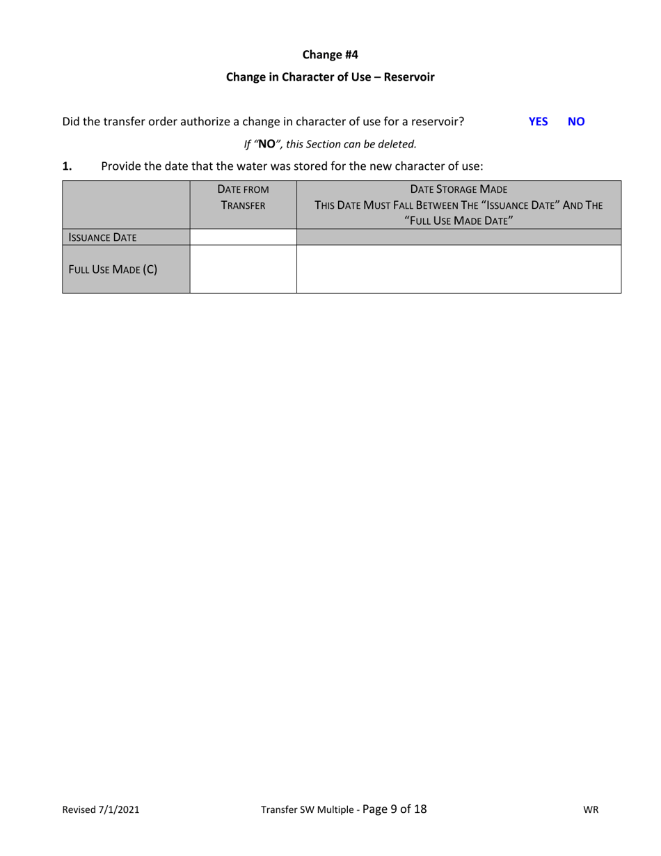Claims of Beneficial Use for Transfer With Multiple Changes - Surface Water - Oregon, Page 9