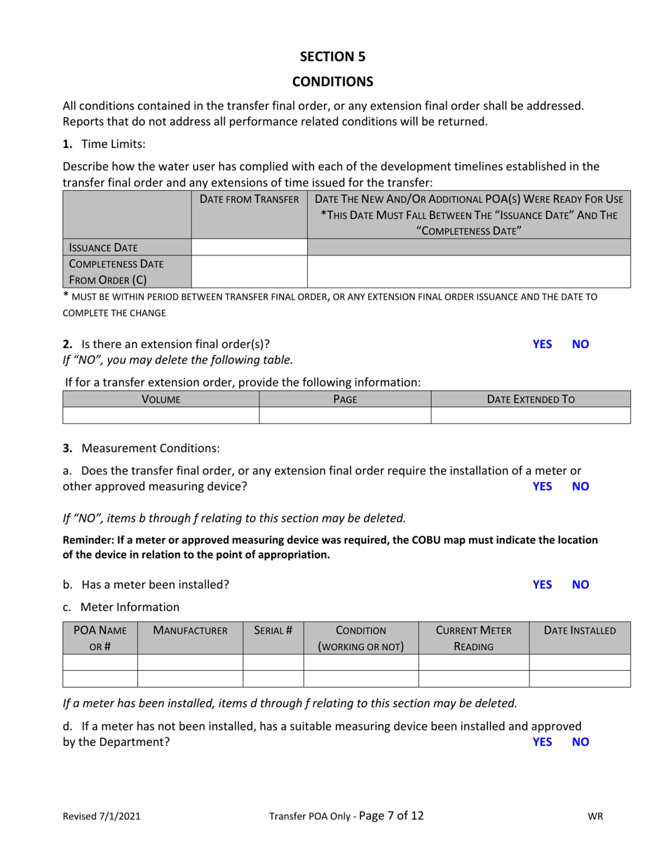 Claims of Beneficial Use for Transfers of New or Additional Poa Only (Groundwater) - Oregon, Page 7