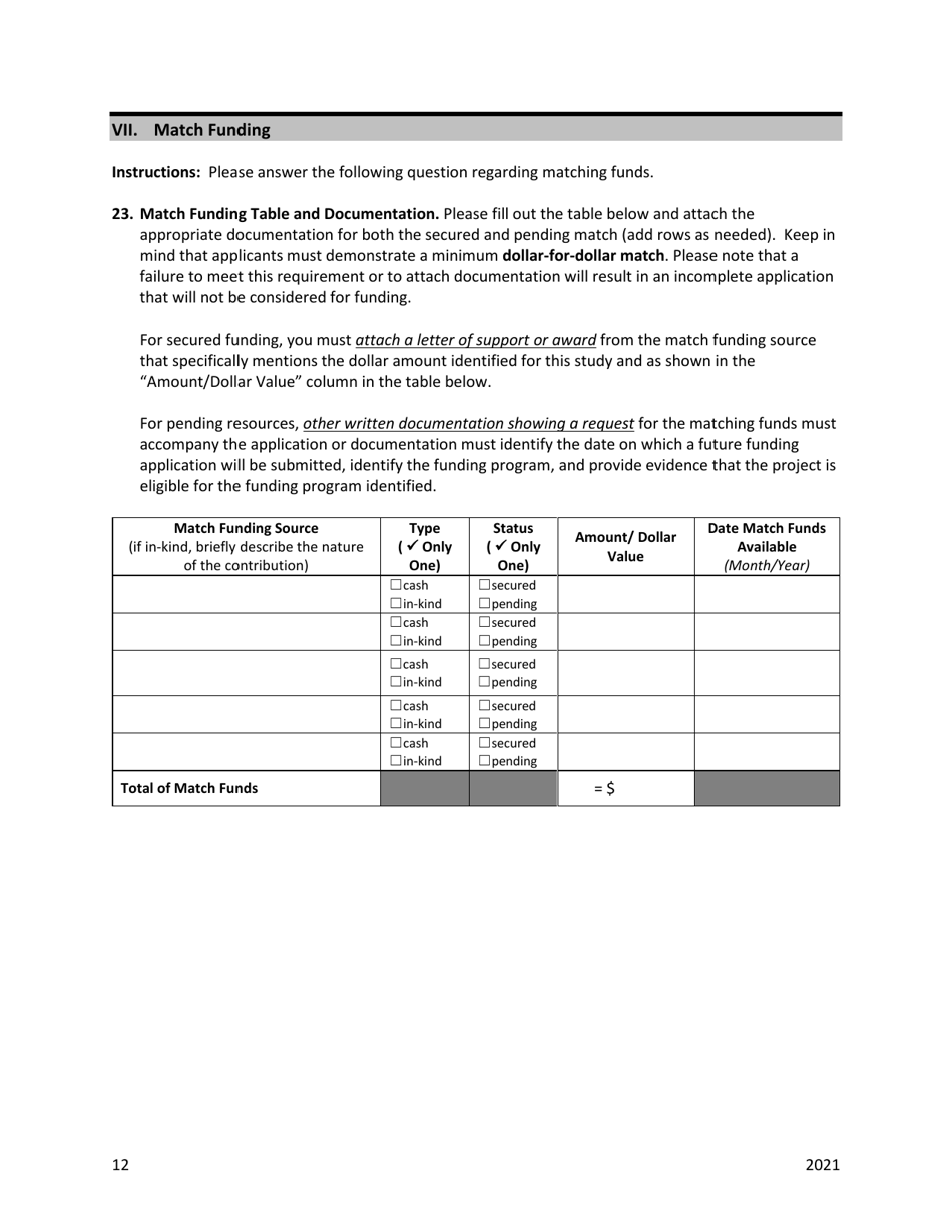 Feasibility Study Grants - Grant Application - Oregon, Page 12