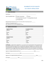 Feasibility Study Grants - Grant Application - Oregon, Page 4