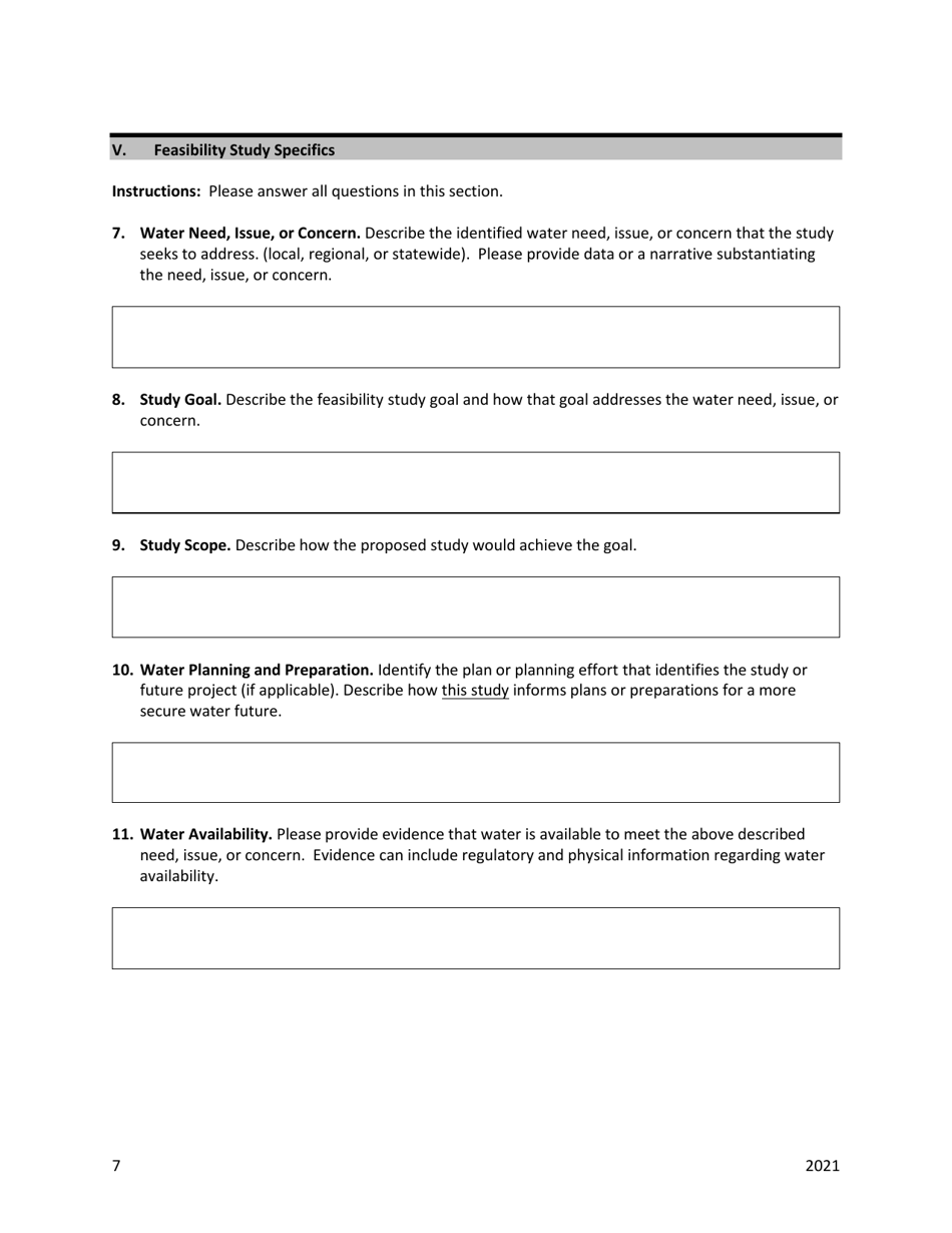 Feasibility Study Grants - Grant Application - Oregon, Page 7