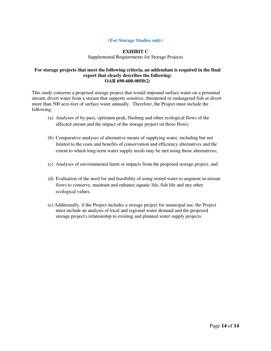 Feasibility Study Grants - Example Grant Agreement - Oregon, Page 14