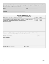 Final Report Form - Feasibility Study Grants - Oregon, Page 8