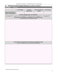 Feasibility Study Grants - Quarterly Report Form - Oregon, Page 2