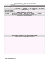 Feasibility Study Grants - Quarterly Report Form - Oregon, Page 4