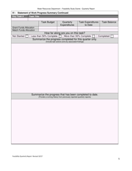 Feasibility Study Grants - Quarterly Report Form - Oregon, Page 5