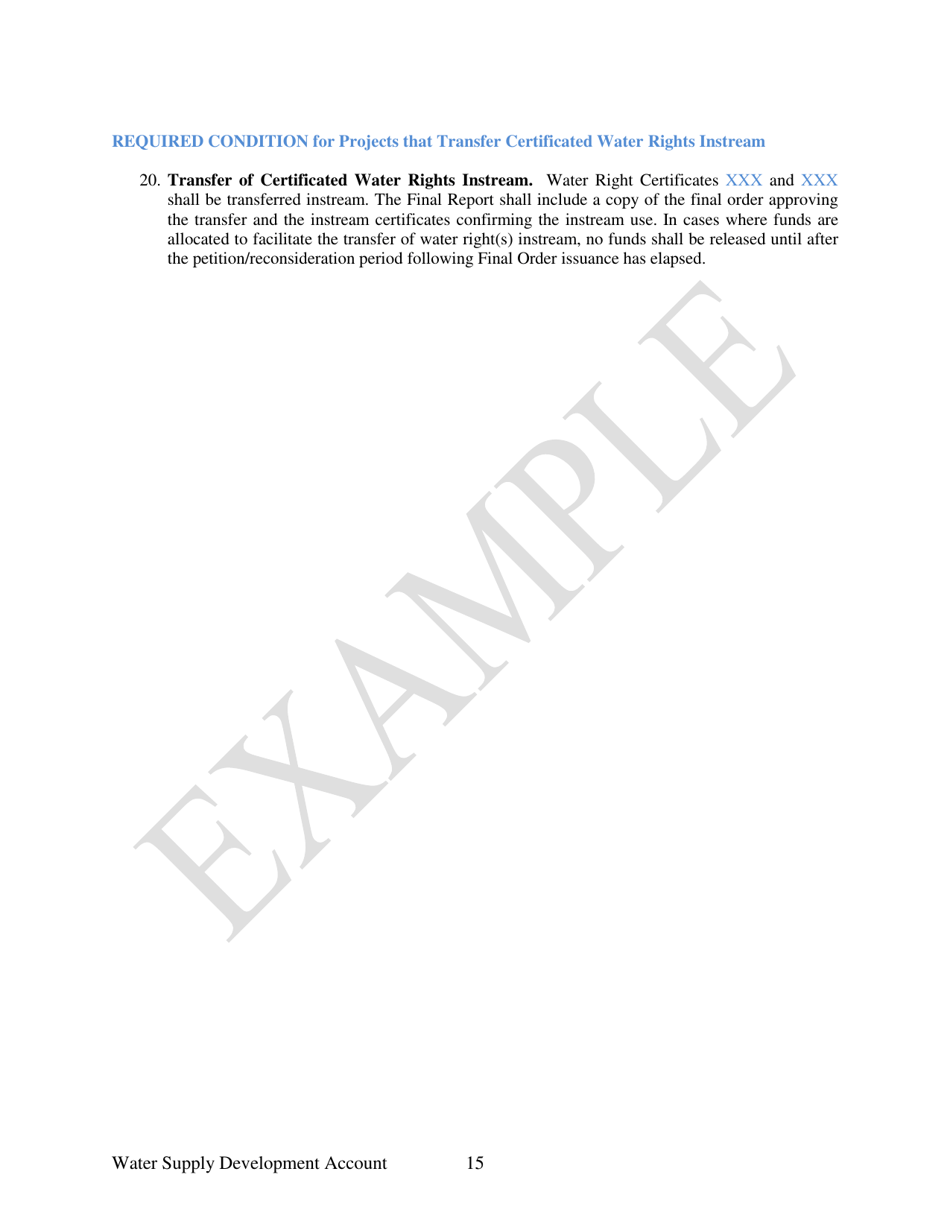 Water Supply Development Account Grant Agreement - Example - Oregon, Page 15
