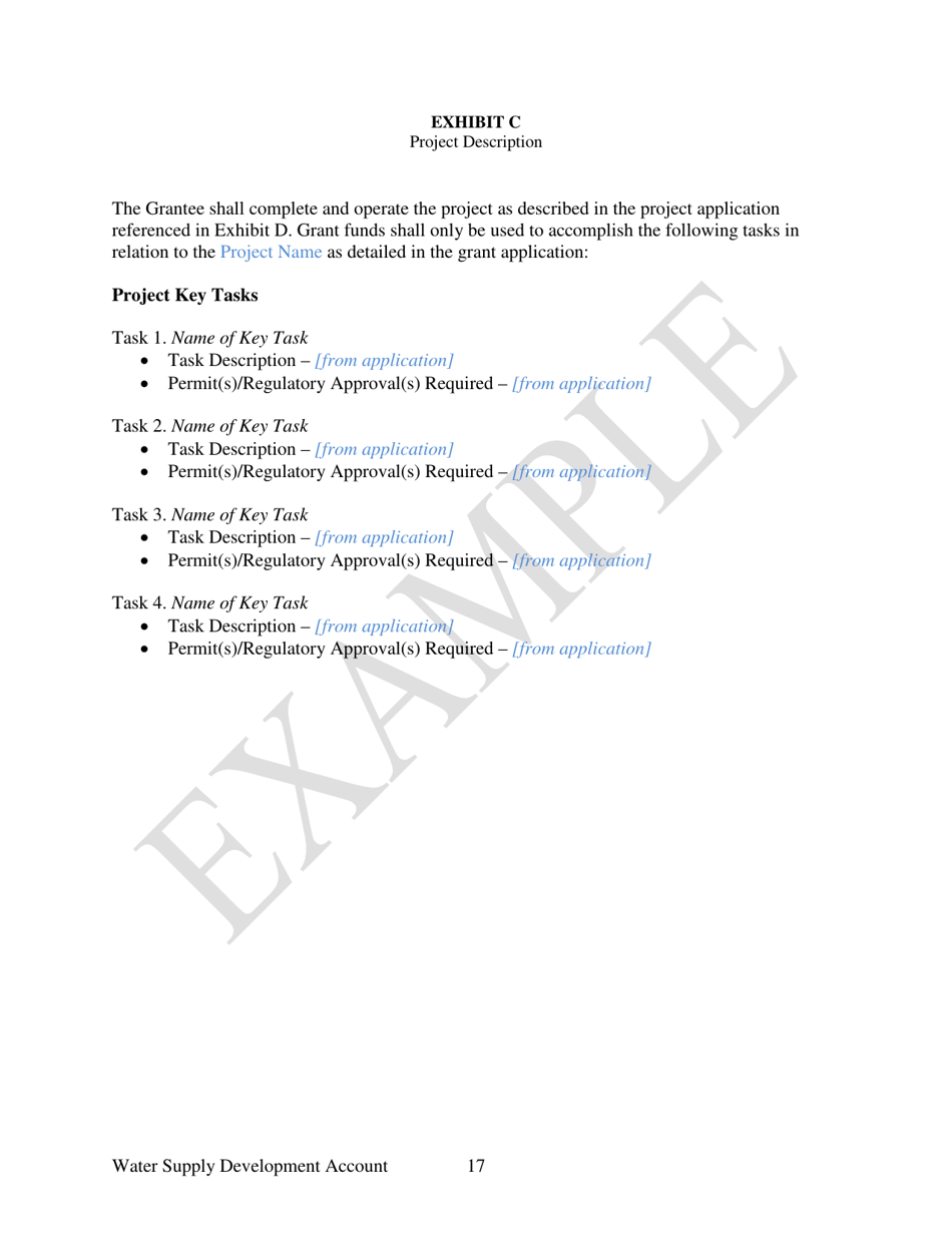 Water Supply Development Account Grant Agreement - Example - Oregon, Page 17