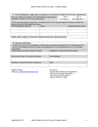 Water Project Grants and Loans - Progress Report - Oregon, Page 4