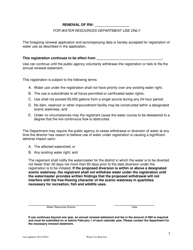 Annual Renewal Application for Public Agency to Register Water Use for Road and Highway Maintenance, Construction and Reconstruction - Oregon, Page 2