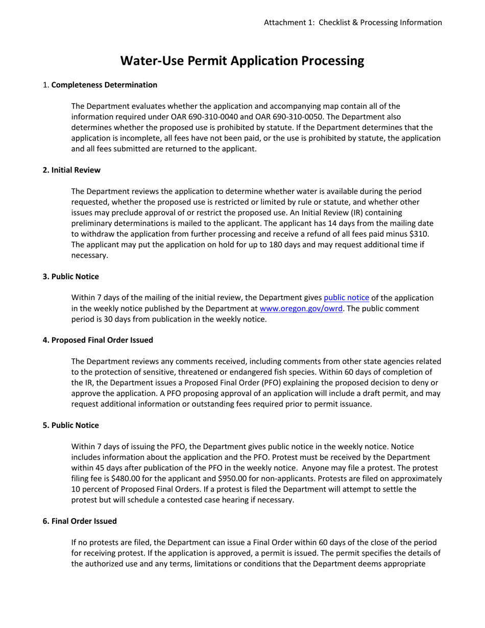 Application for a Permit to Use Groundwater - Oregon, Page 10
