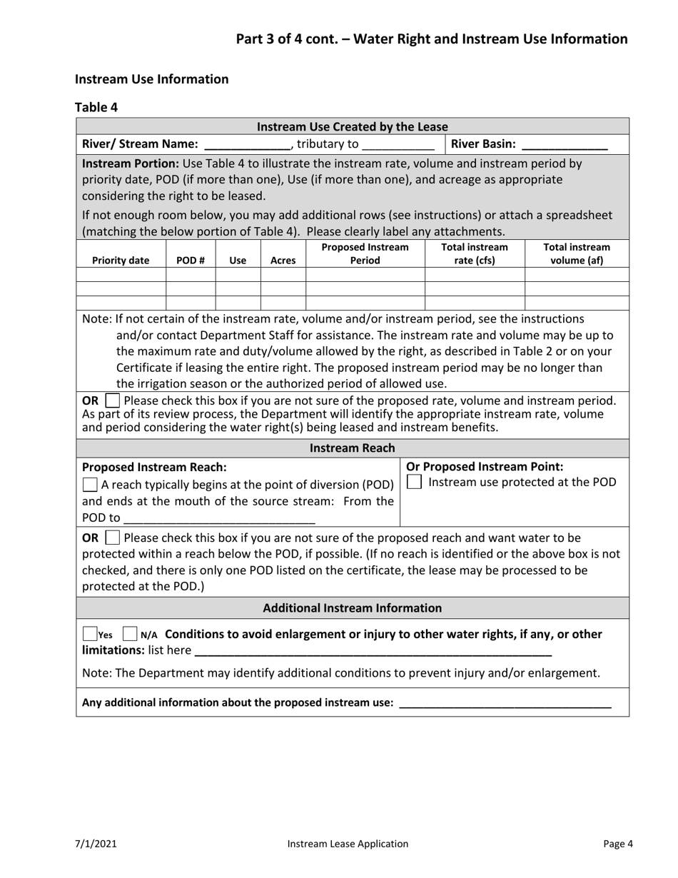 Application for Drought Instream Lease - Oregon, Page 4