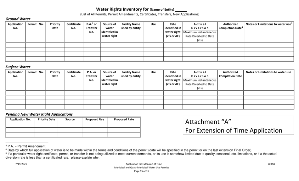 Application for Extension of Time for Municipal and Quasi-Municipal Water Use Permits - Oregon, Page 15