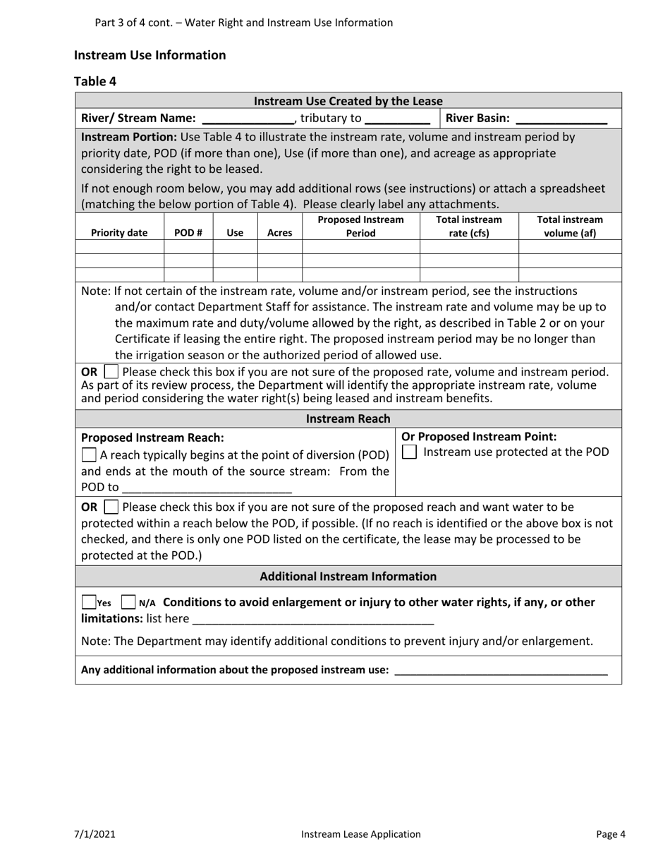 Application for Instream Lease - Oregon, Page 4