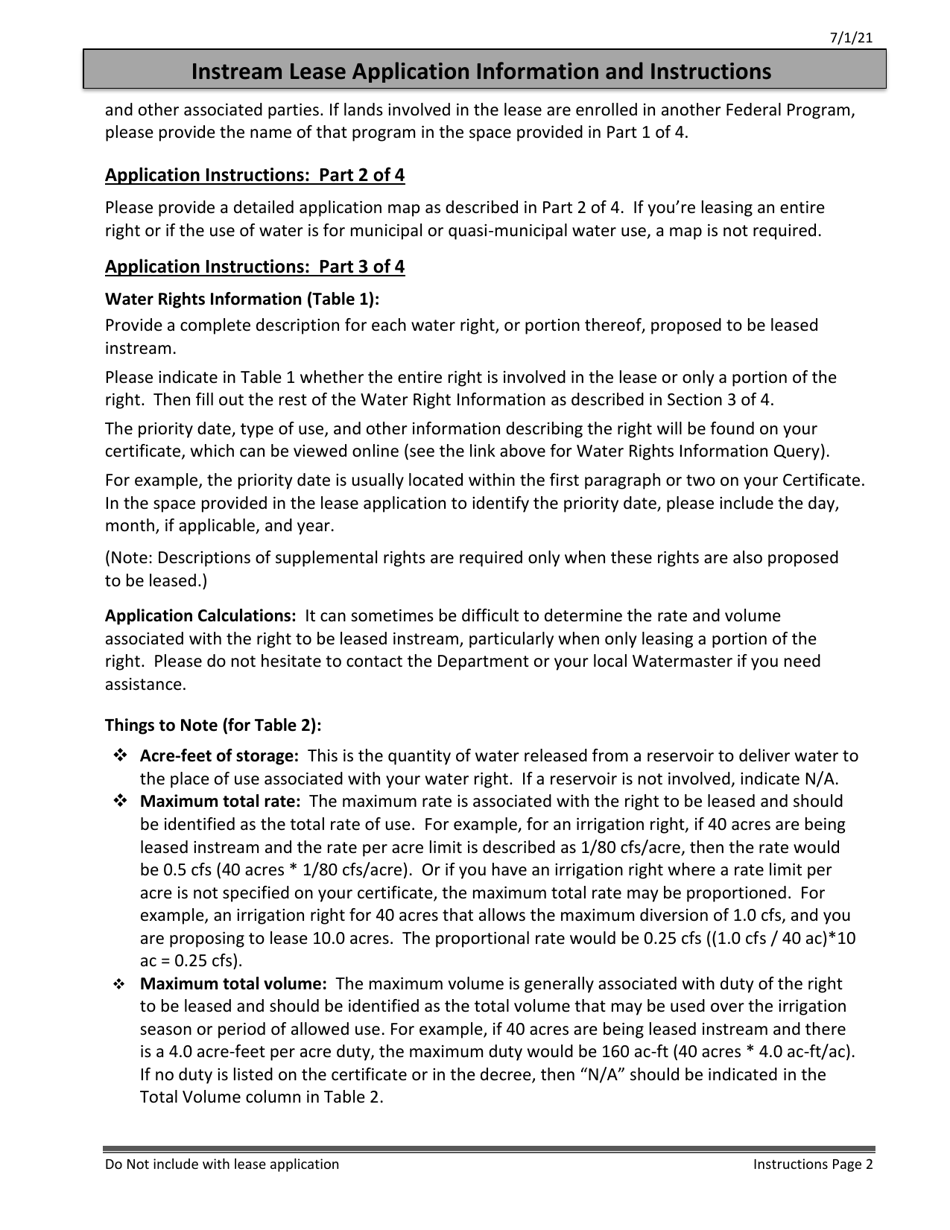Application for Instream Lease - Oregon, Page 8