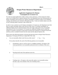 Document preview: Application Supplement for Human Consumption and Livestock Uses - Oregon
