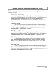 Criteria for Evaluating Alternate Reservoir Applications - Oregon, Page 2