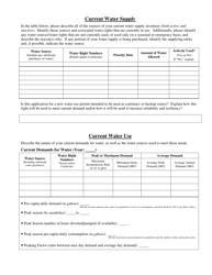 Form M Supplemental Application for Municipal and Quasi-Municipal Water Supplies - Oregon, Page 3