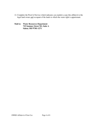 Affidavit Asserting Non-use of Water Right - Oregon, Page 4