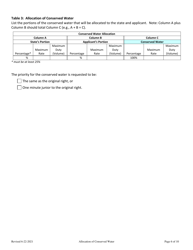 Allocation of Conserved Water - Suface Water Application - Oregon, Page 6