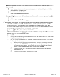 Allocation of Conserved Water - Suface Water Application - Oregon, Page 8