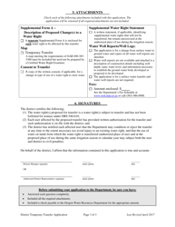 Application for District Temporary Water Right Transfer - Oregon, Page 3