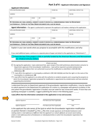 Application for Groundwater Registration Modification - Oregon, Page 3