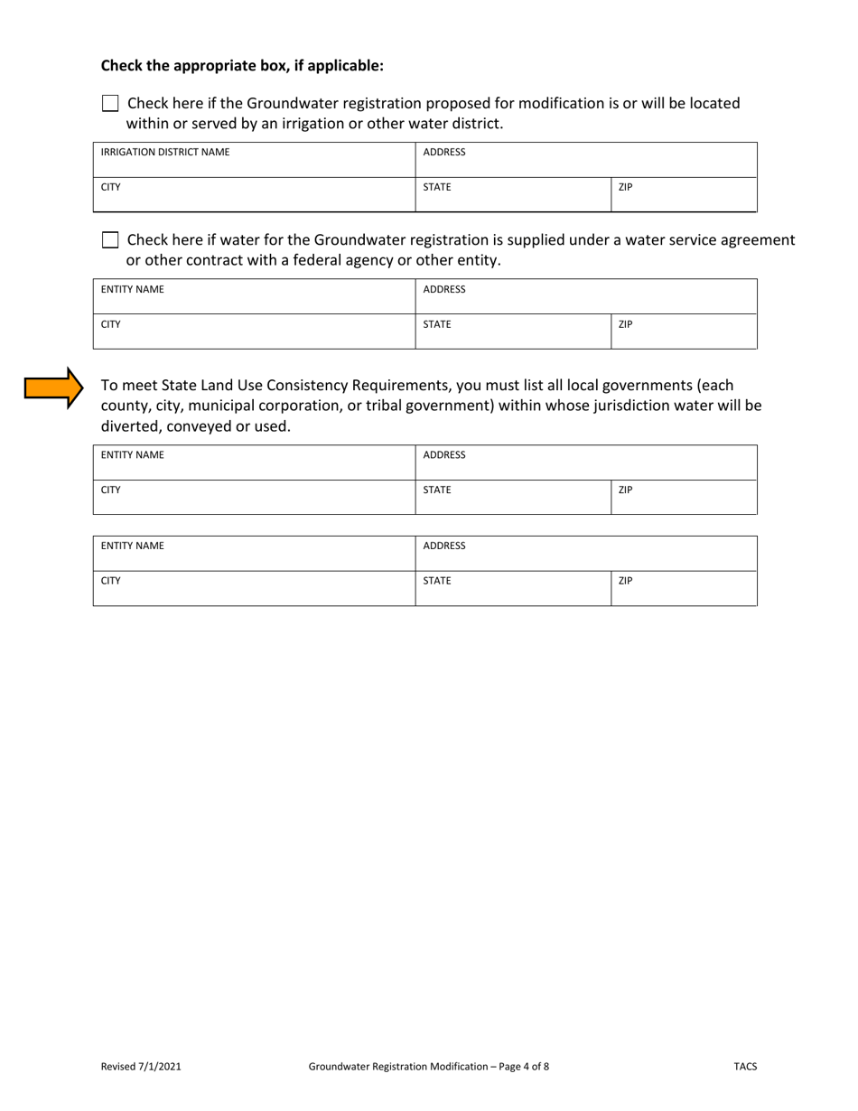 Application for Groundwater Registration Modification - Oregon, Page 4