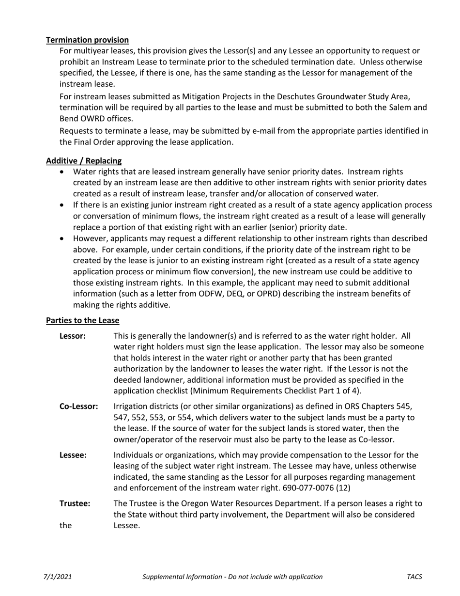 Application for Klamath Basin Adjudication Determined Claim (District Instream Lease) - Oregon, Page 7