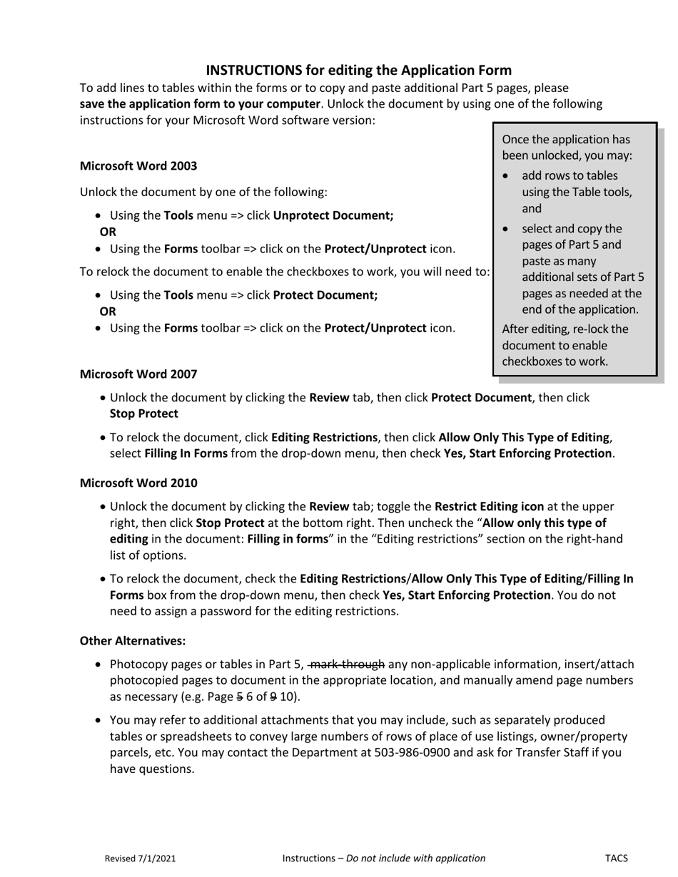 Application for Klamath Basin Adjudication Determined Claim (Temporary Transfer) - Oregon, Page 8
