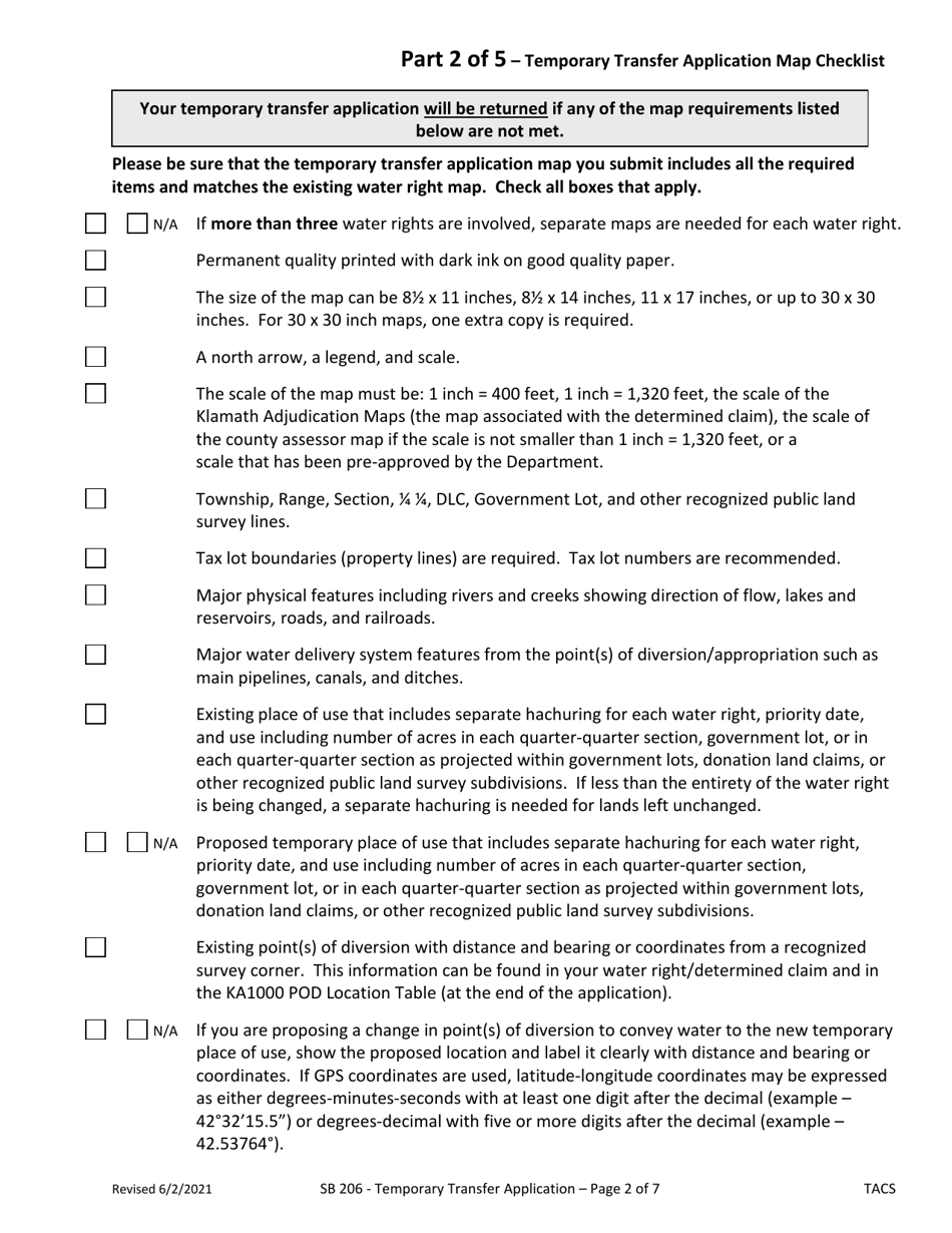 Application for Klamath Basin Adjudication Determined Ka1000 (Temporary Transfer) - Oregon, Page 2
